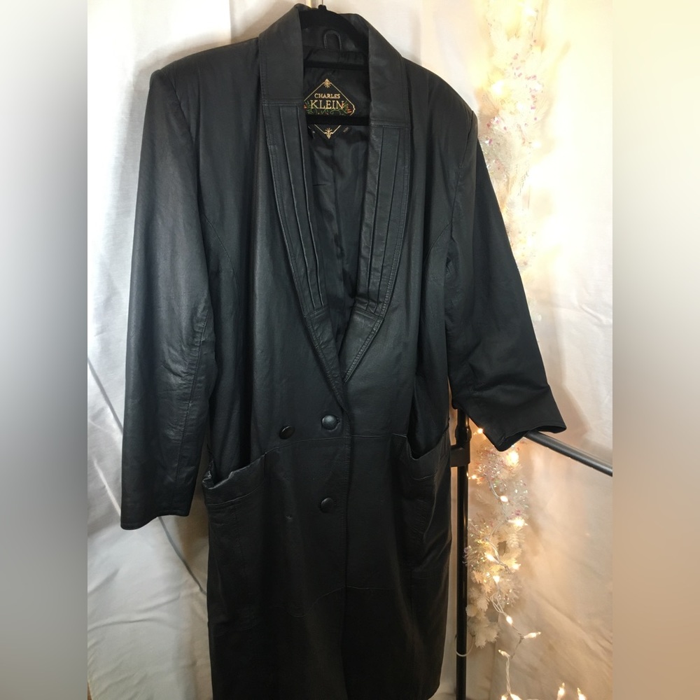 Charles Klein | Women’s Vintage 100% Leather Trench Coat